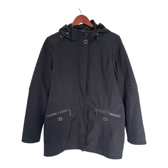 Lily Morgan Women's Black Hooded Jacket size large - Picture 1 of 5